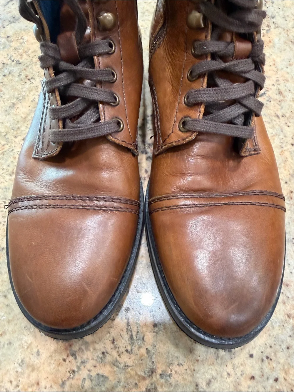 Steve Madden Men’s Brown Leather Lace-up Ankle Boots Size 9